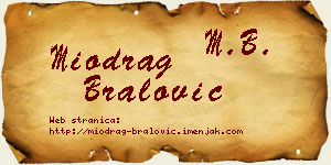 Miodrag Bralović vizit kartica